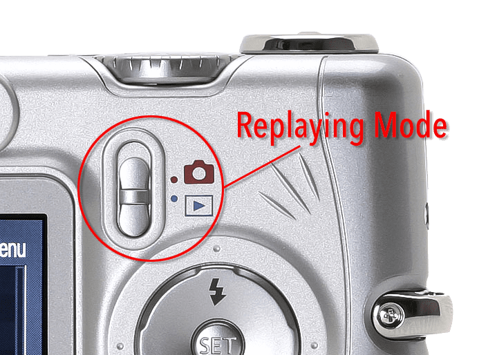 How to set replaying mode for Canon A Series point and shoot